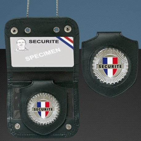 PORTE CARTE AVEC CHAINE et MEDAILLE SECURITE PORTE CARTE AVEC CHAINE et MEDAILLE SECURITE