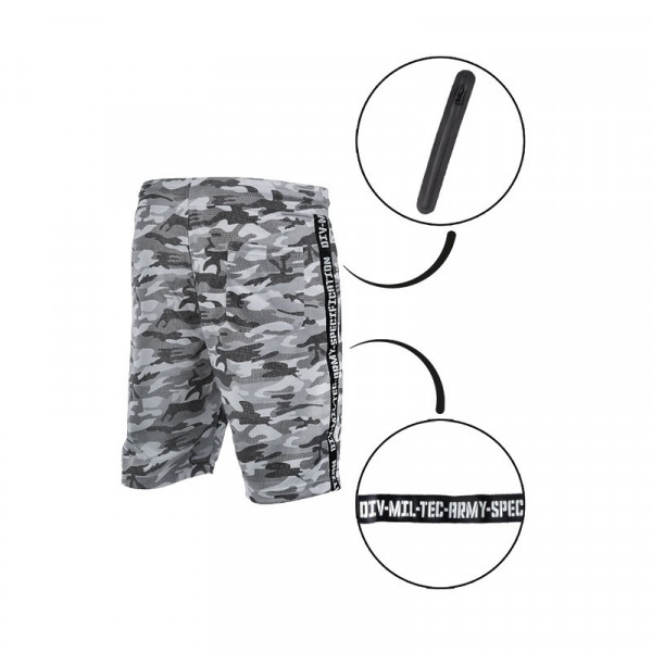 Short décontracté camouflage urban gris