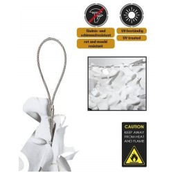 Filet de camouflage renforcé Blanc 3m x 4m +câble acier 80% d ombrage