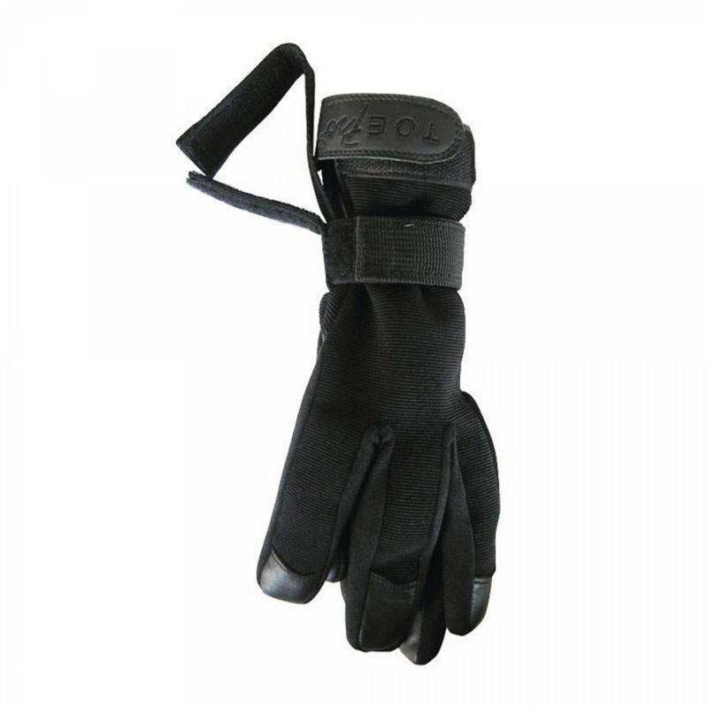 Porte-gants noir avec attache MOLLE et fermeture par boucle velcro.