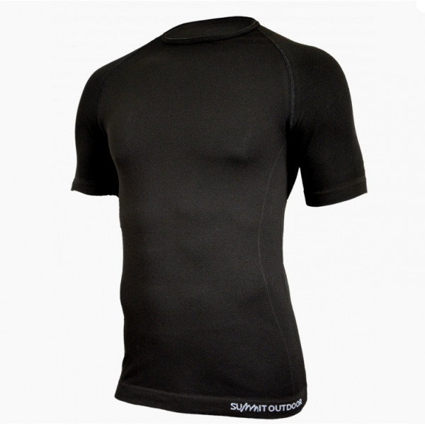 Tee-shirt 1ère peau micro aéré. Noir