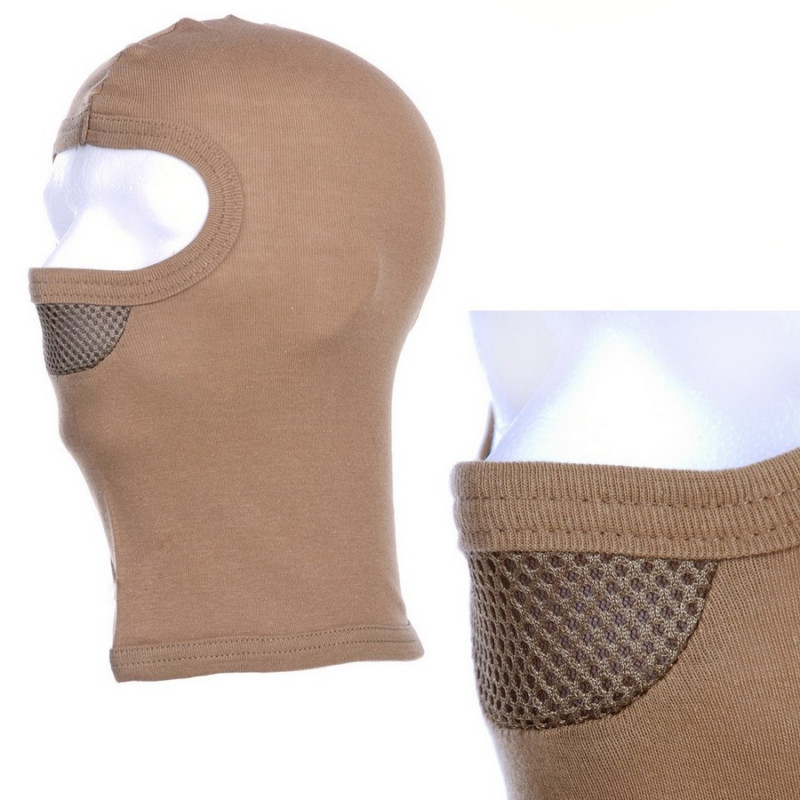 Cagoule 1 trou avec masque Tan Cagoule 1 trou avec masque Tan