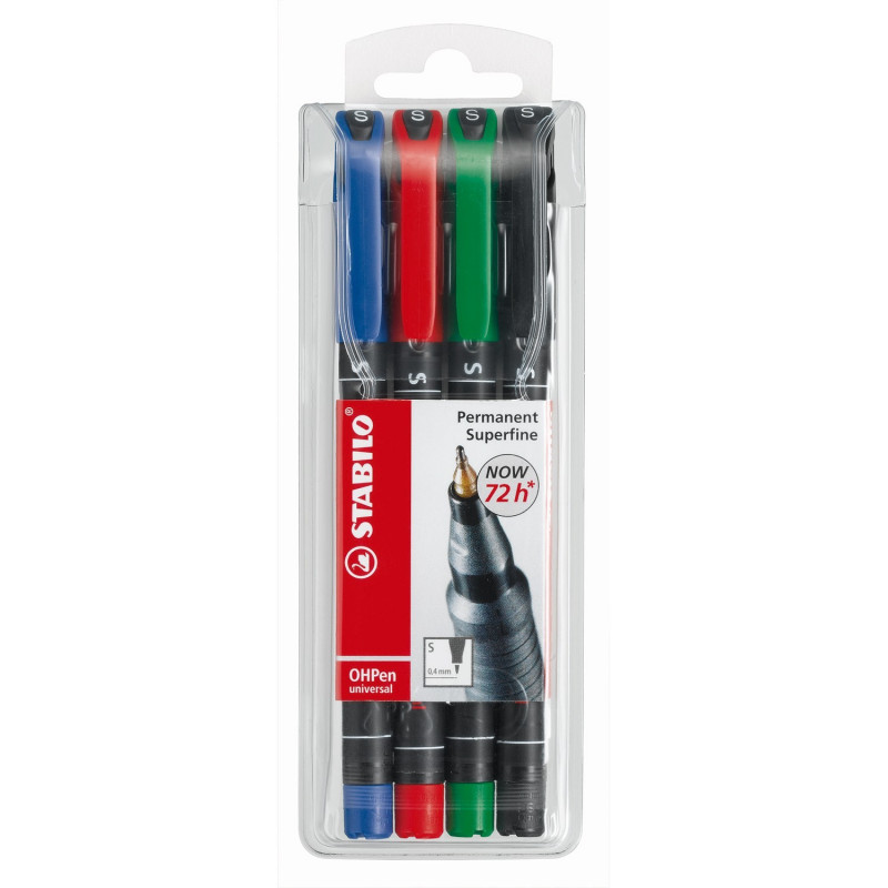 Staedtler lot 3 étuis 4 feutres assortis Lumocolor