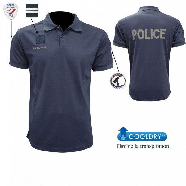 Polo POLICE marine marquage basse visibilite