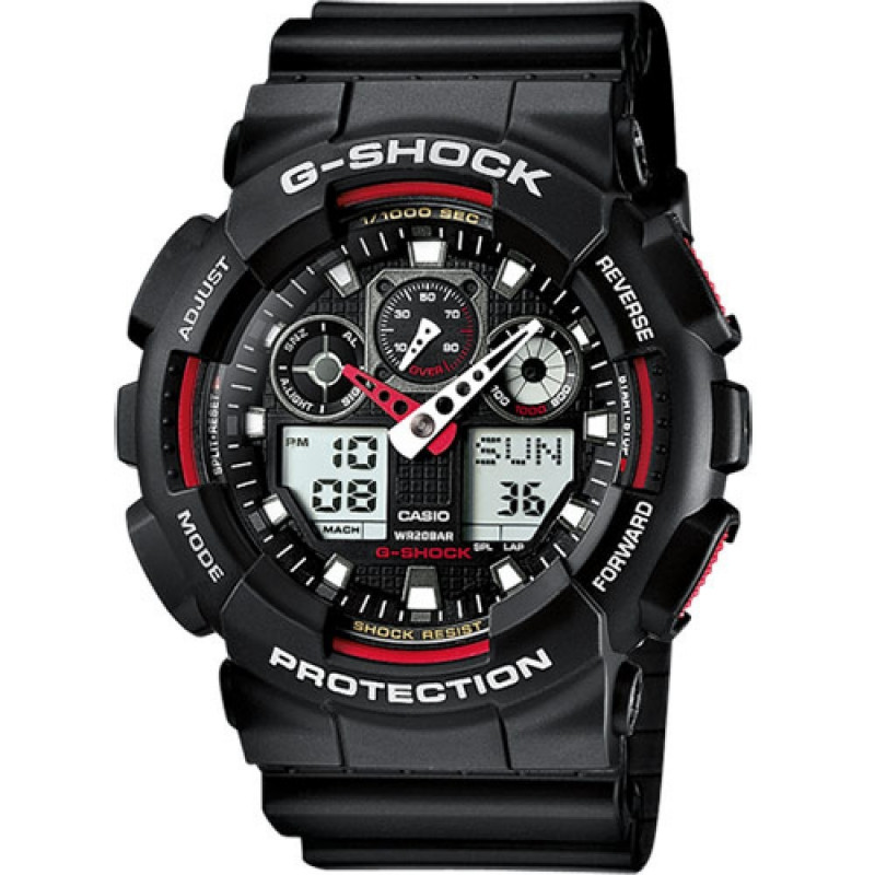 Montre G-Shock Classic GA-100 noir/rouge Montre G-Shock Classic GA-100 noir/rouge