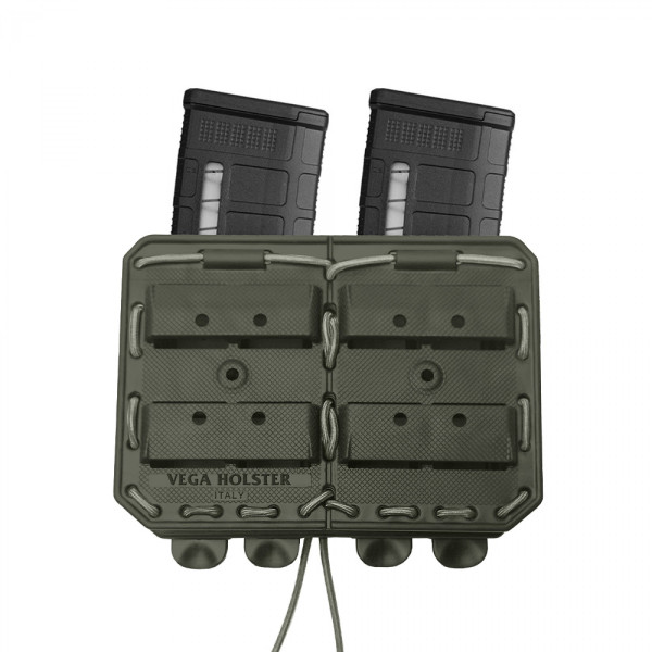 Porte-chargeur double côte à côte vert olive pour FAMAS / HK416