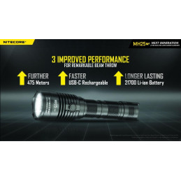 Lampe tactique MH25V2 1300 lumens