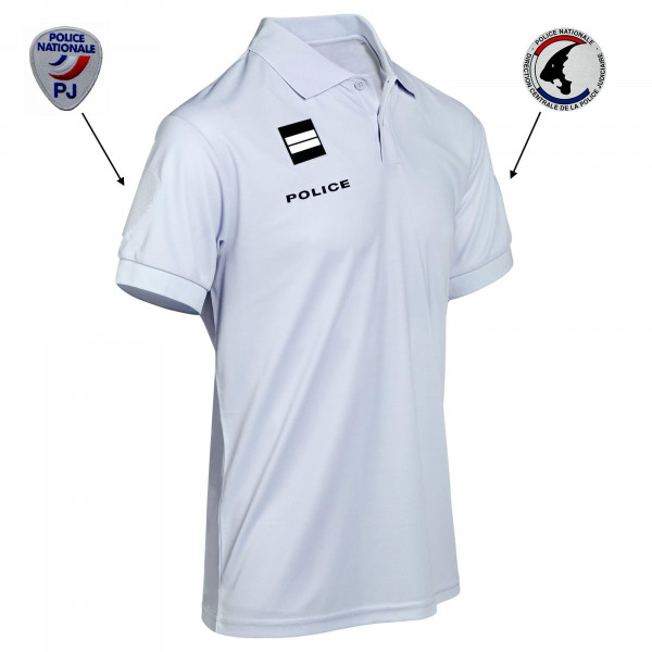 Polo POLICE cooldry anti humidite maille piquee