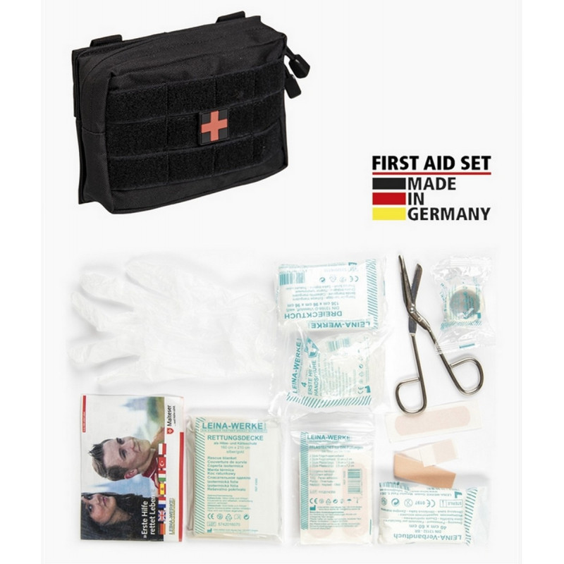 Trousse de Secours LEINA 25 pièces noire Trousse de Secours LEINA 25 pièces noire