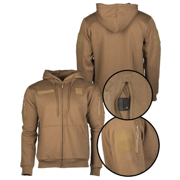 Sweat-shirt avec capuche et zip coyote