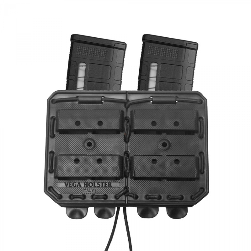 Porte-chargeur double côte à côte noir pour FAMAS et HK416 Porte-chargeur double côte à côte noir pour FAMAS et HK416