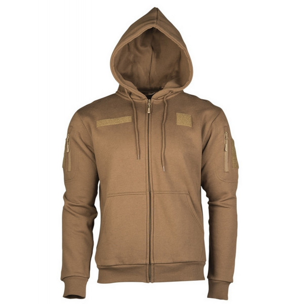 Sweat-shirt avec capuche et zip coyote FRENCH ARMY