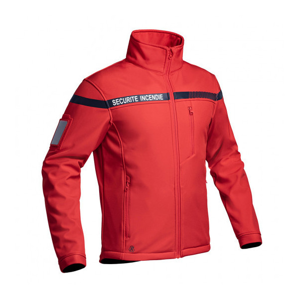 Veste softshell Sécu-one sécurité incendie rouge
