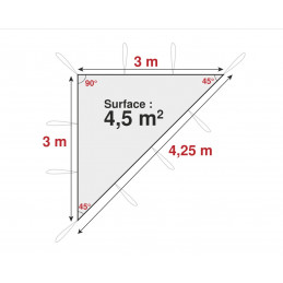 Filet de camouflage triangulaire blanc 3*3*4.25 mètres - Bartavel