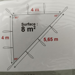 Filet de camouflage triangulaire blanc 4*4*5.65 mètres - Bartavel