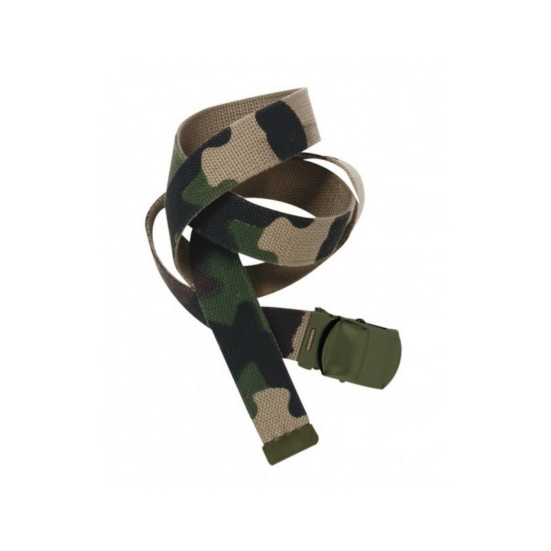 Ceinture en toile camouflage avec boucle kaki