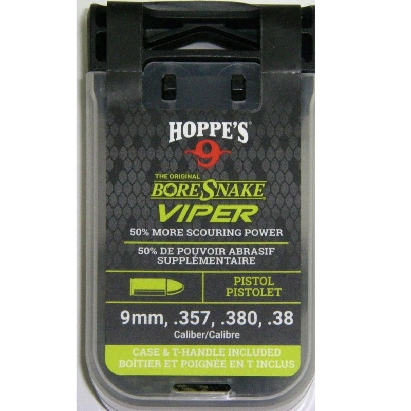 Cordon de nettoyage Hoppe's Boresnake Viper DEN C/380,9MM, 38 ET 357