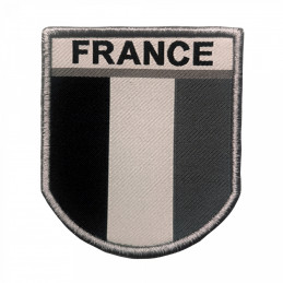Ecusson France brodé gris en tissu