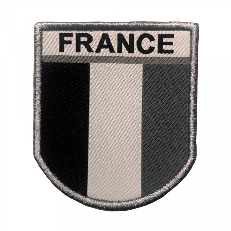 Ecusson France brodé gris en tissu