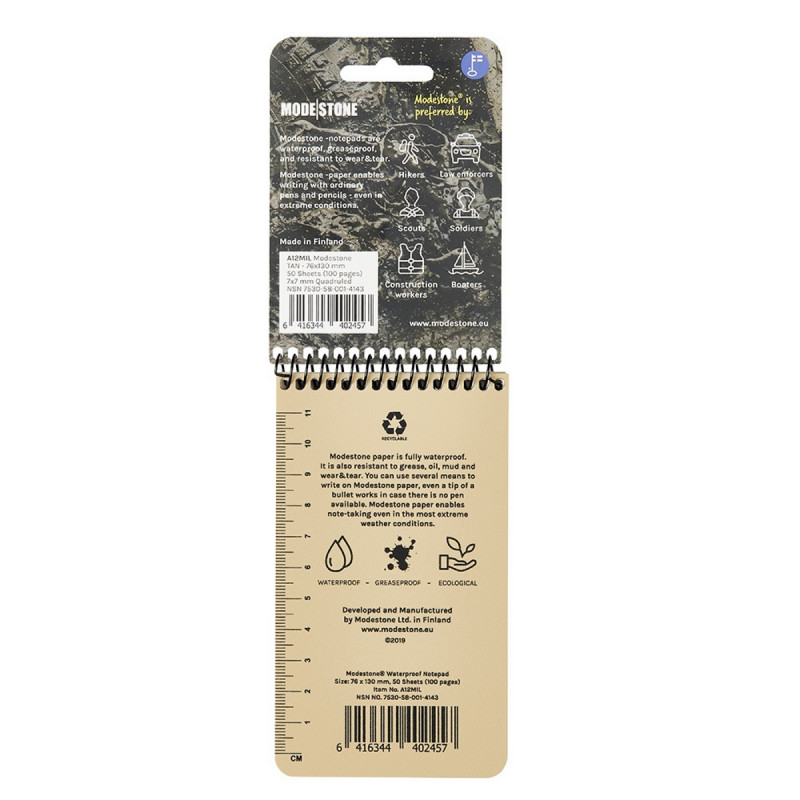 Carnet de note waterproof (format poche) CD456 - Vert Olive - BCB International