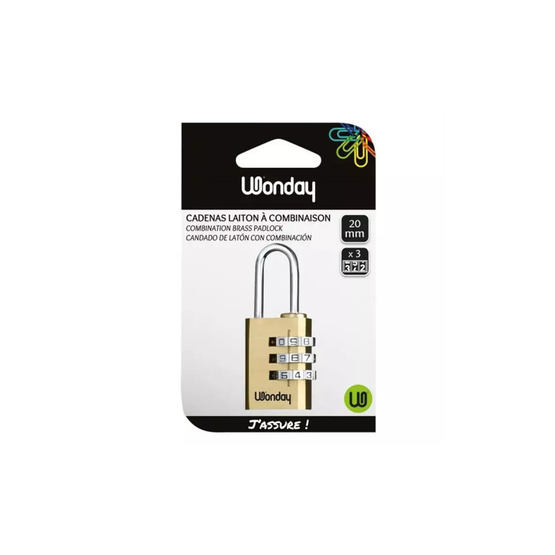 Cadenas à combinaison en laiton 20 mm Cadenas à combinaison en laiton 20 mm