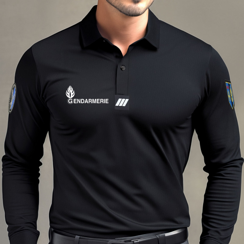 Polo gendarmerie cooldry anti humidite maille piquee