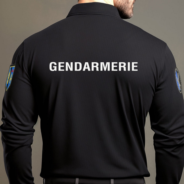 Polo gendarmerie cooldry anti humidite maille piquee