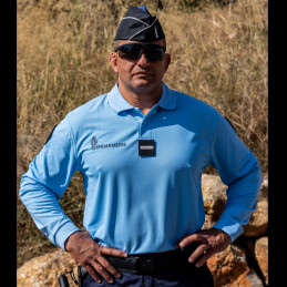 Polo Gendarmerie Cooldry Homme Manches Longues Bleu Patrol Equipement
