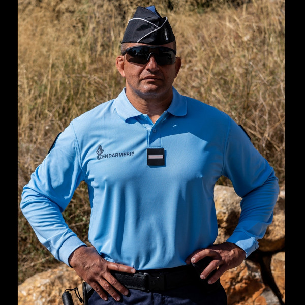 Polo Gendarmerie Cooldry Homme Manches Longues Bleu Patrol Equipement