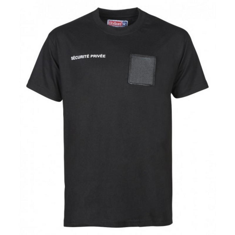 Tee-shirt noir Sécurité Privé avec grande fenêtre Tee-shirt noir Sécurité Privé avec grande fenêtre