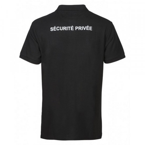 Polo noir Sécurité Privé avec grande fenêtre