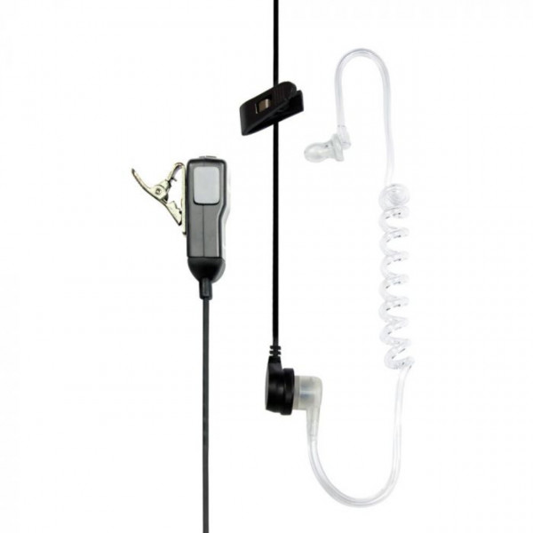 Microphone avec tube acoustique et PTT/VOX. Prise coudée 2-broches Kenwood.