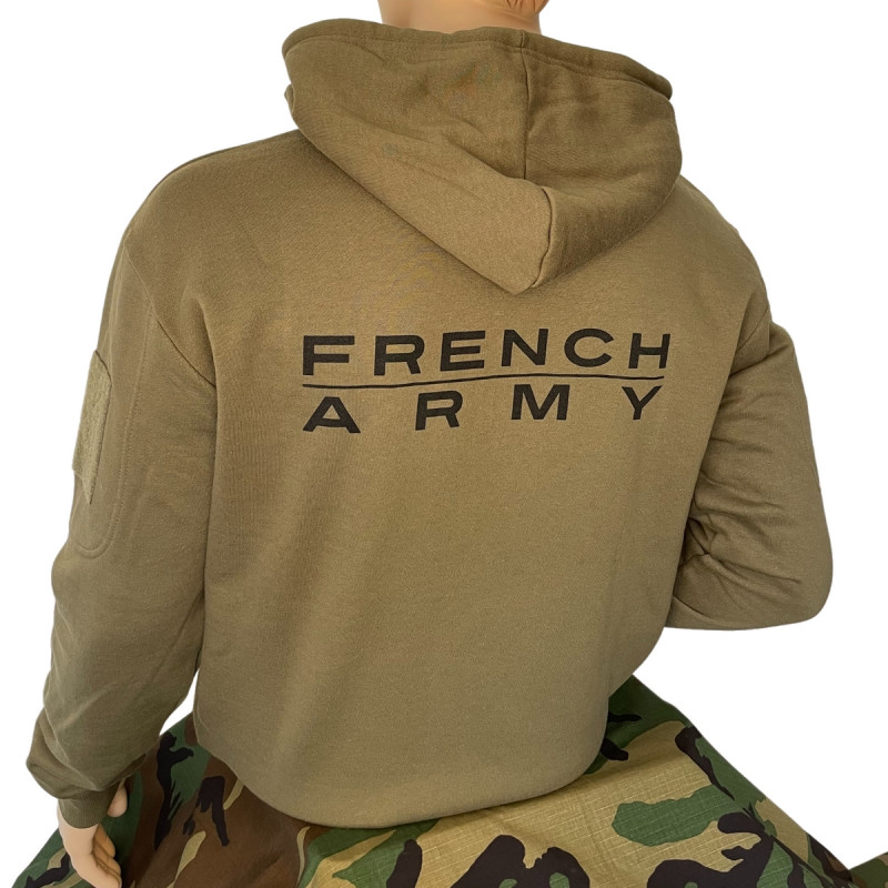 Sweat-shirt vert avec capuche et zip FRENCH ARMY Sweat-shirt vert avec capuche et zip FRENCH ARMY