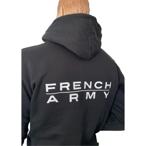 Sweat-shirt avec capuche et zip noir FRENCH ARMY