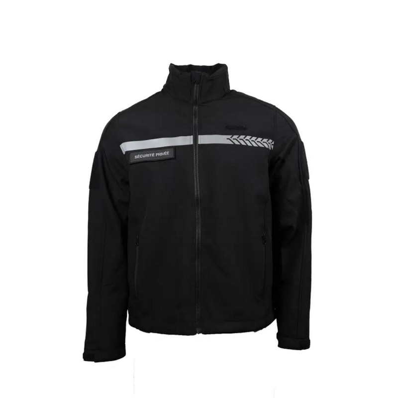 Softshell sécurité privée avec bandes HV – GK SAFETEK®️ Softshell sécurité privée avec bandes HV – GK SAFETEK®️