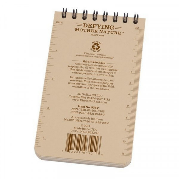 Carnet reliure 7.6 * 12.7cm Tan