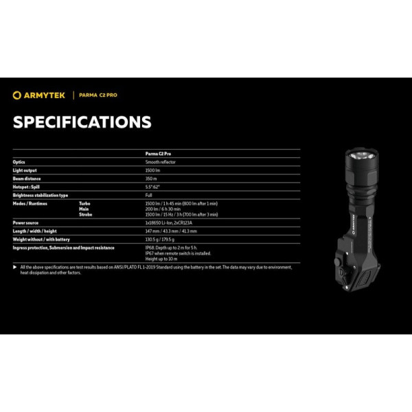 Lampe Torche Tactique Armytek C2 Pro | 1500 Lumens | Camouflage83