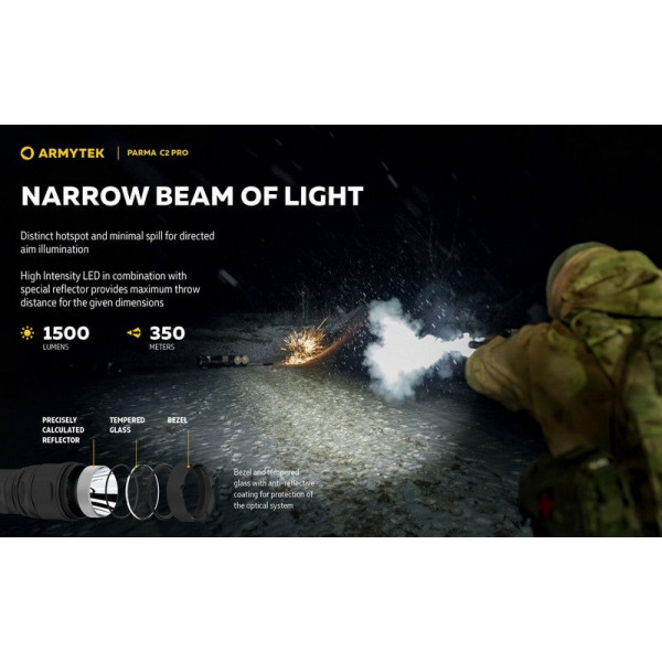 Lampe Torche Tactique Armytek C2 Pro | 1500 Lumens | Camouflage83