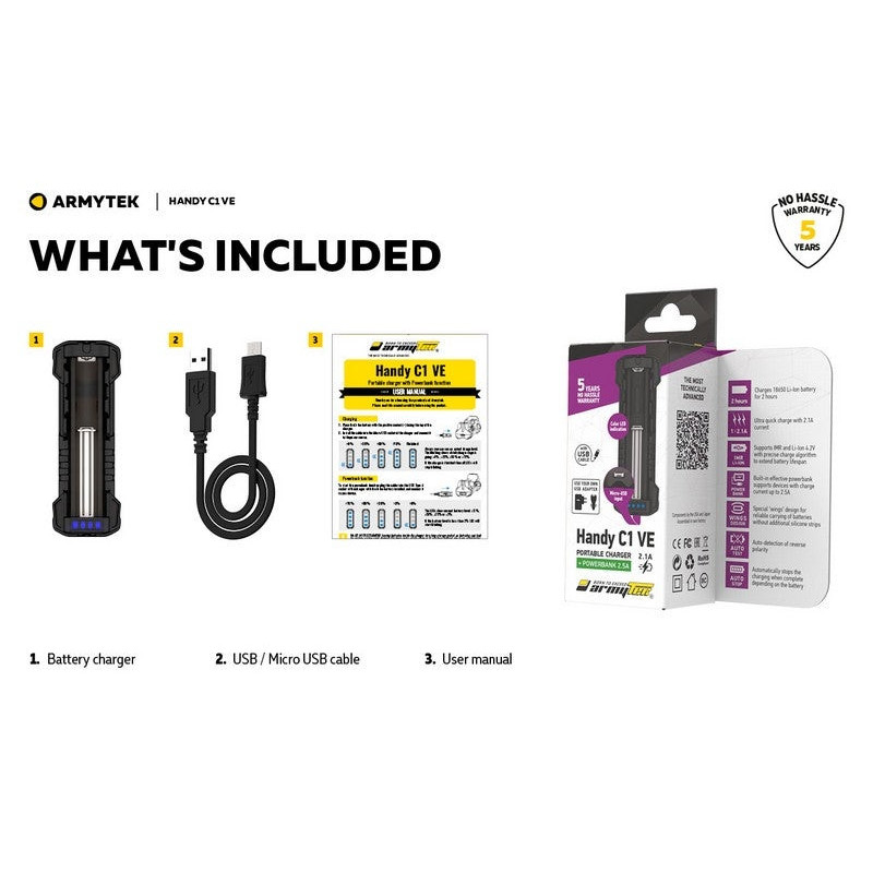 Chargeur Armytek Handy C1 VAPE EDITION USB Chargeur Armytek Handy C1 VAPE EDITION USB
