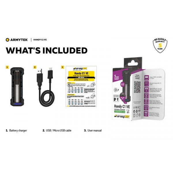 Chargeur Armytek Handy C1 VAPE EDITION USB