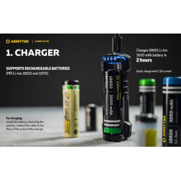 Chargeur Armytek Handy C1 VAPE EDITION USB