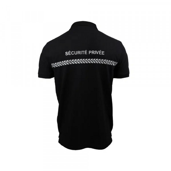 Polo noir manches courtes Sécurité Privée GK SAFETEK®