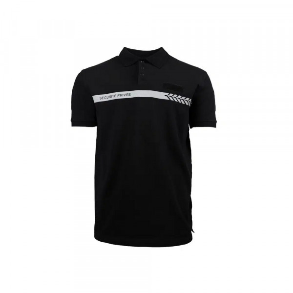 Polo noir manches courtes Sécurité Privée GK SAFETEK®