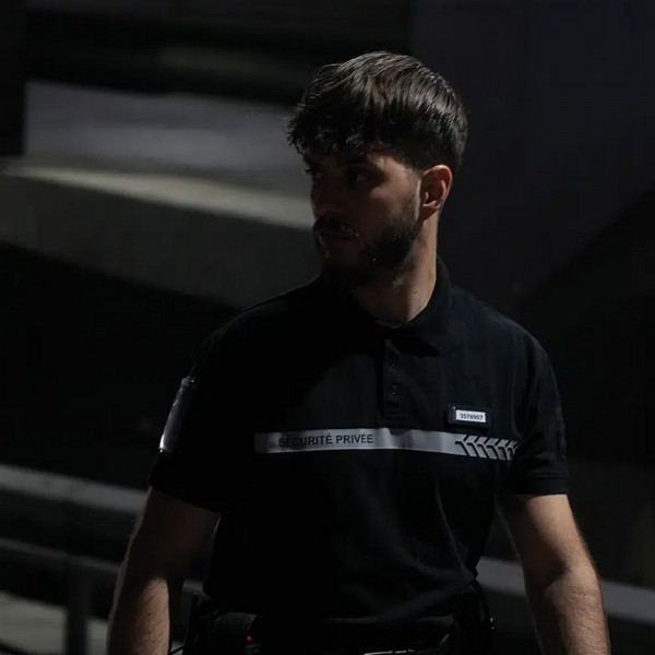 Polo noir manches courtes Sécurité Privée GK SAFETEK®