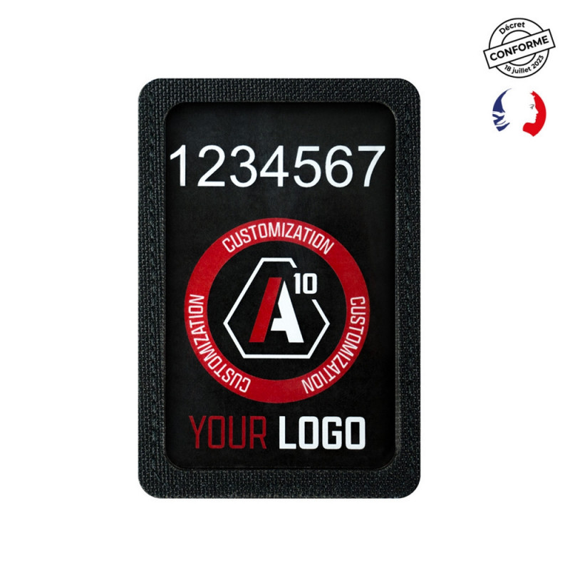 Porte n° d'identification + logo velcro poitrine SÉCU-ONE noir Porte n° d'identification + logo velcro poitrine SÉCU-ONE noir