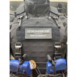 Bandeau velcro 3D GENDARMERIE NATIONALE 210x100mm noir texte blanc