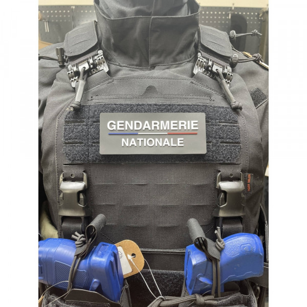Bandeau velcro 3D GENDARMERIE NATIONALE 210x100mm noir texte blanc