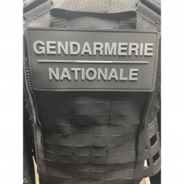 Bandeau velcro 3D GENDARMERIE NATIONALE 210x100mm noir texte gris