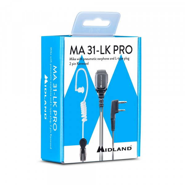 Oreillette tactique Midland MA-31 LK Pro – Micro + écouteur pneumatique Kenwood