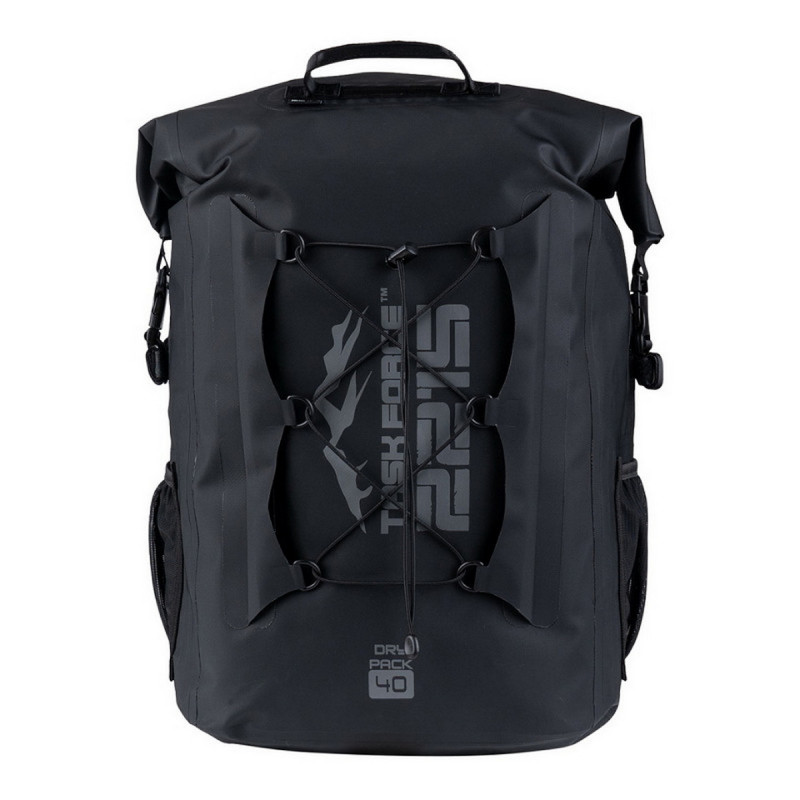 Sac à dos étanche wolf river 40l – task force 2215 – bâche pvc ultra-résistante – noir
